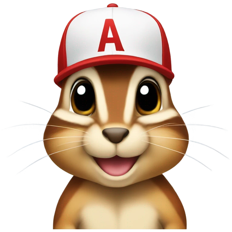 Chipmunk with red baseball hat emoji
