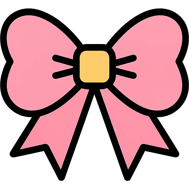 light pink bow icon with color outline emoji