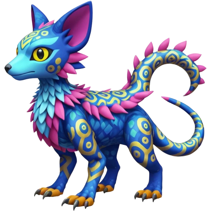  colorful modern Fakémon-Digimon-Trico-Vernid-creature (full body) emoji
