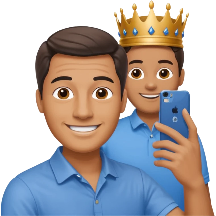 a normal man who's taking a selfie in a room with the statue of the queen elizabeth the II emoji