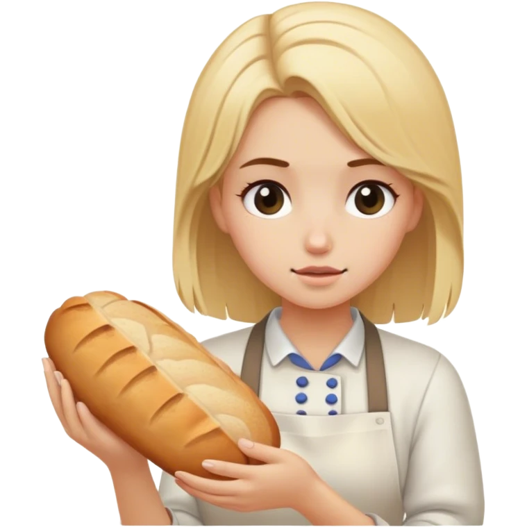 Sick blonde hair girl baking bread emoji