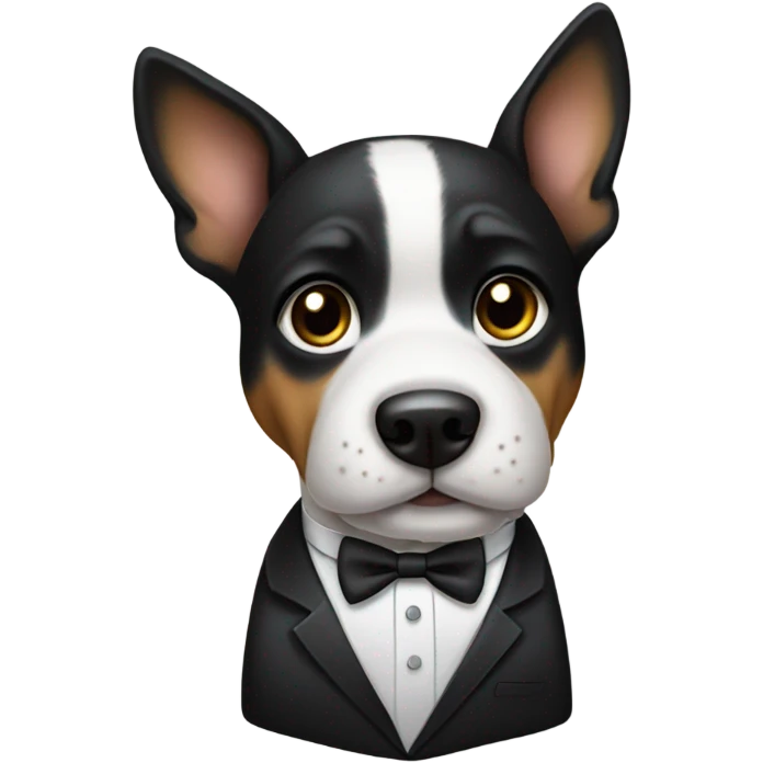 Dog wearing tuxedo emoji