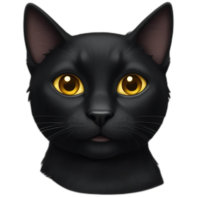 black cat with golden eyes emoji