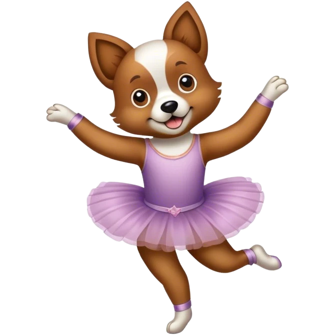 a dog dancing ballet emoji