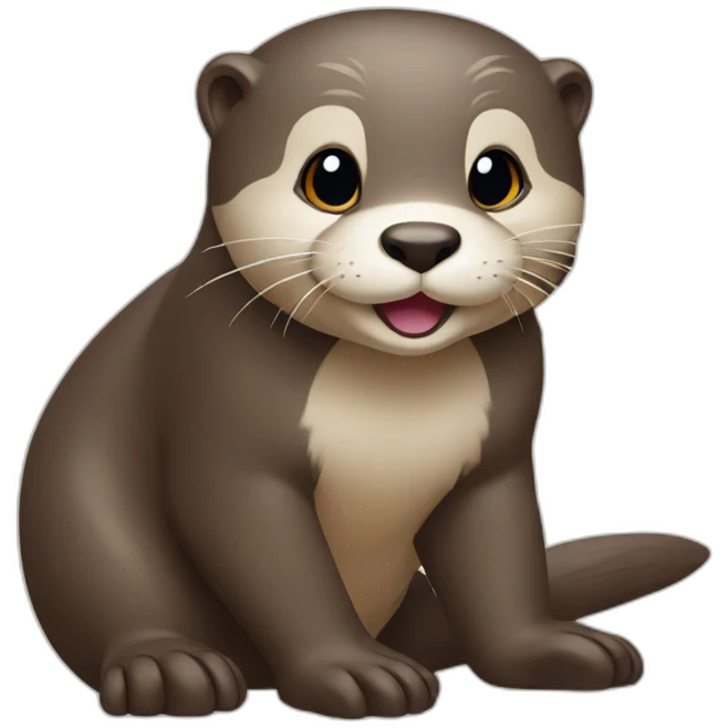 otter, letter in paws emoji