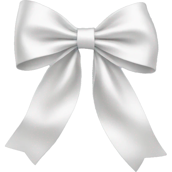 white satin bow emoji
