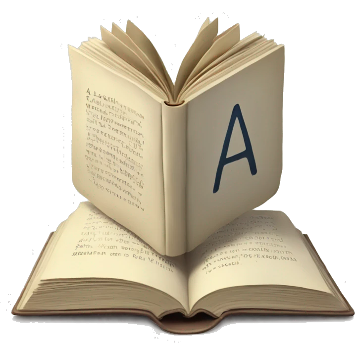 An amcient  open book with the letters AI inside the book emoji