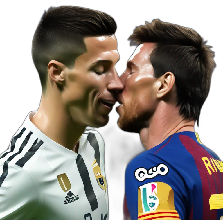Ronaldo kissing messi emoji