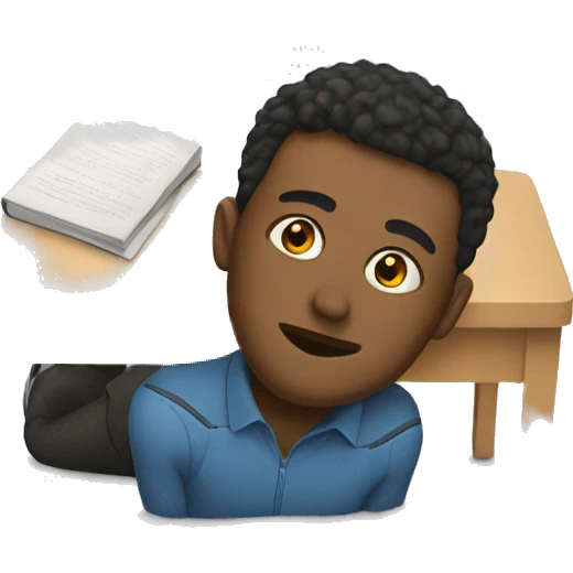 the student lay down on his desk emoji