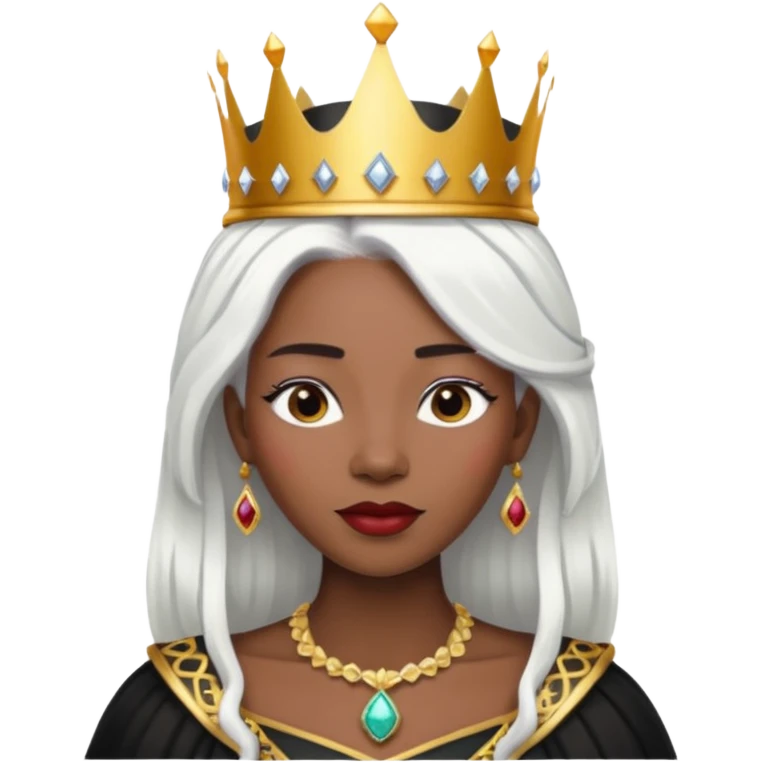 black queen with white hair emoji