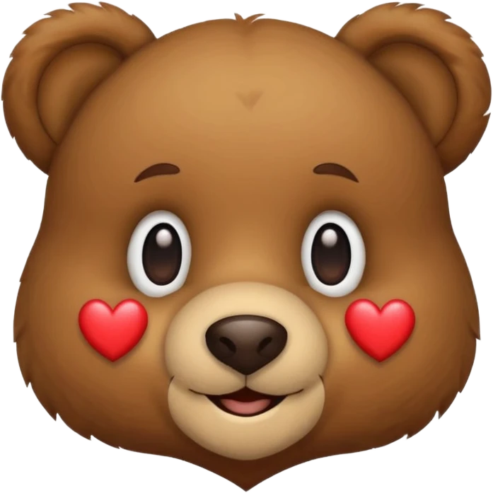 Teddy bear face with heart on the side emoji