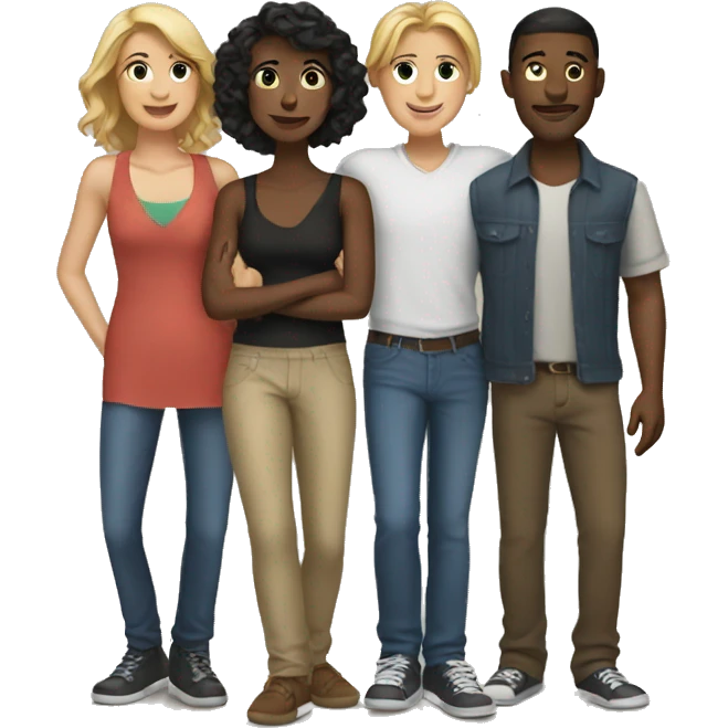 6 woman and 2 guys  emoji