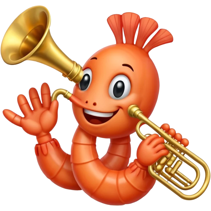 shrimp playing the trumpet emoji
