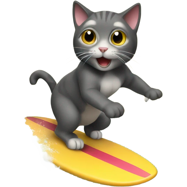 Cat surfing emoji