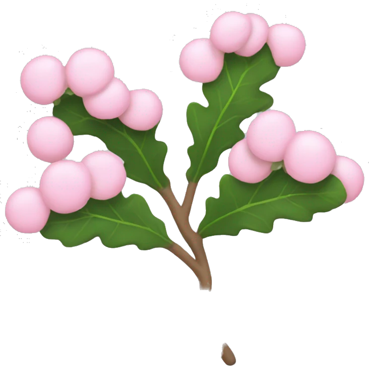 Light pink mistletoe emoji