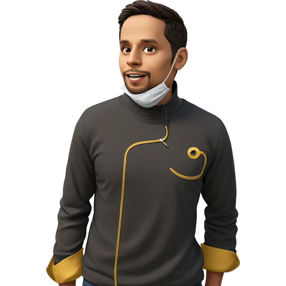masked boy in outdoor setting emoji