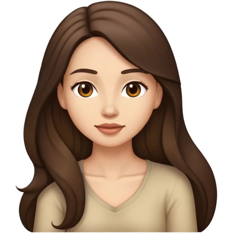 Behavioral therapist a brunette woman long hair, sitting emoji