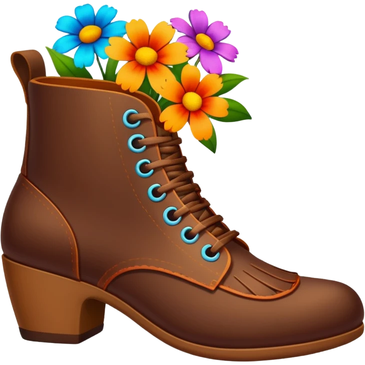 a shoe with flowers inside emoji