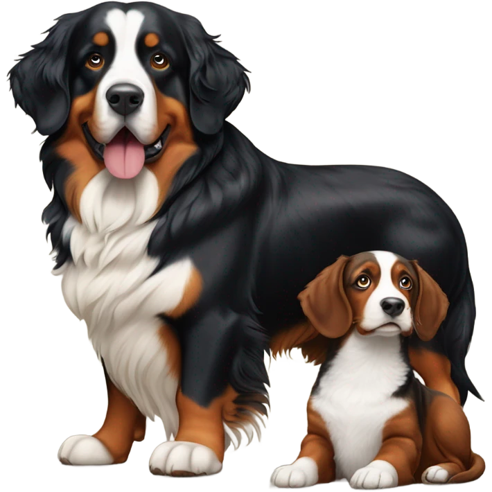bernese mountain dog with dachshund emoji