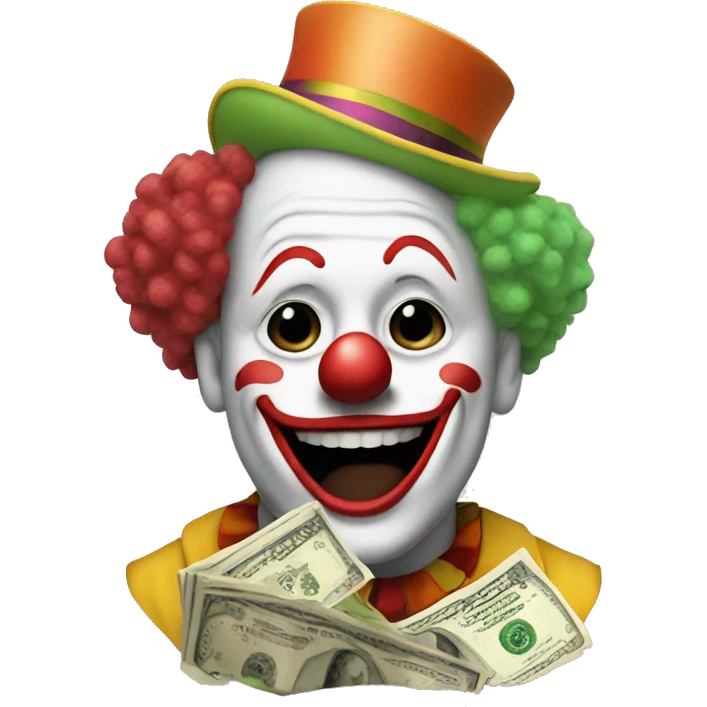 Clown with money emoji