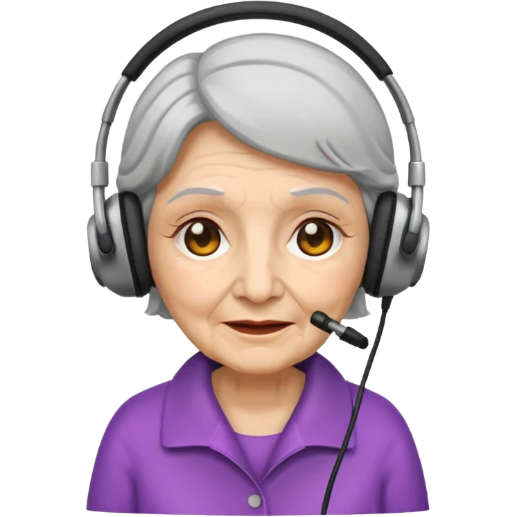 old women with headphones emoji