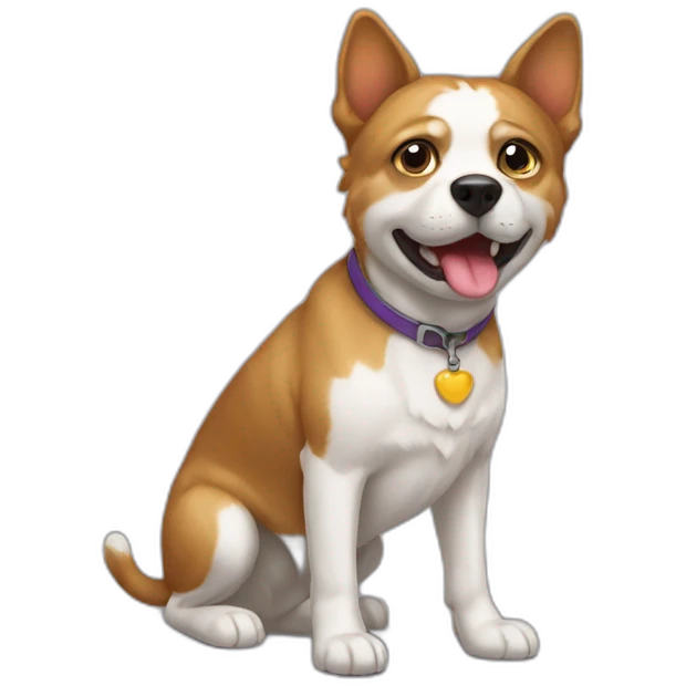 Chat sur un chien emoji