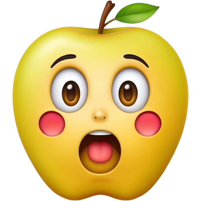 surprised apple style emoji yellow emoji