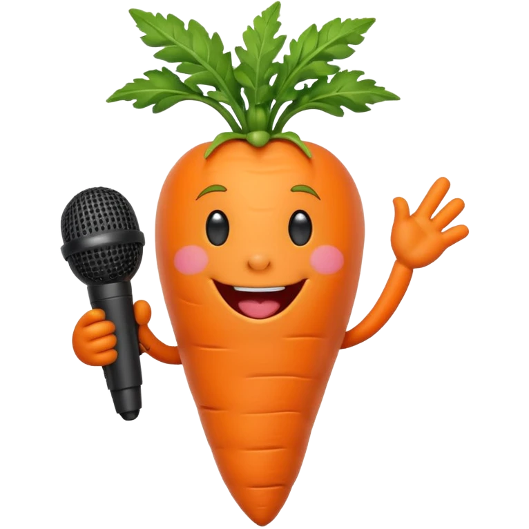 singing carrot with microphone emoji