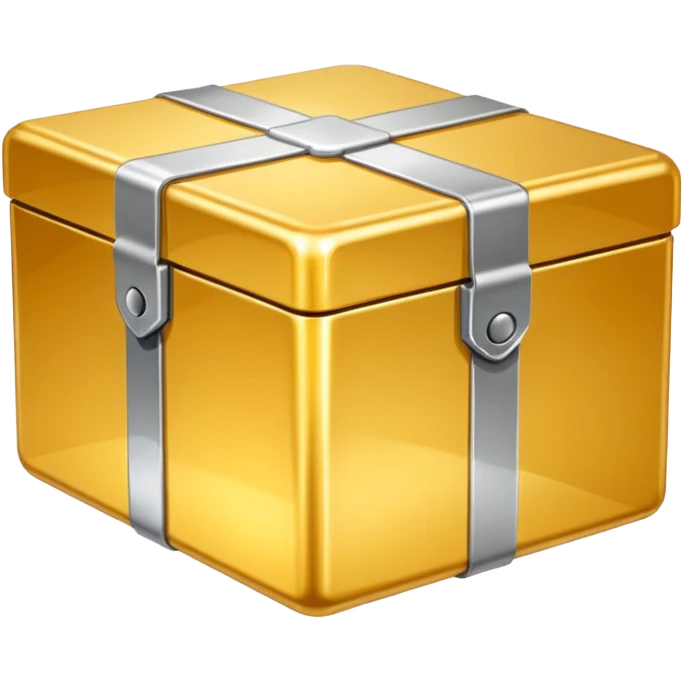 Clean Gold box direct frontal view emoji
