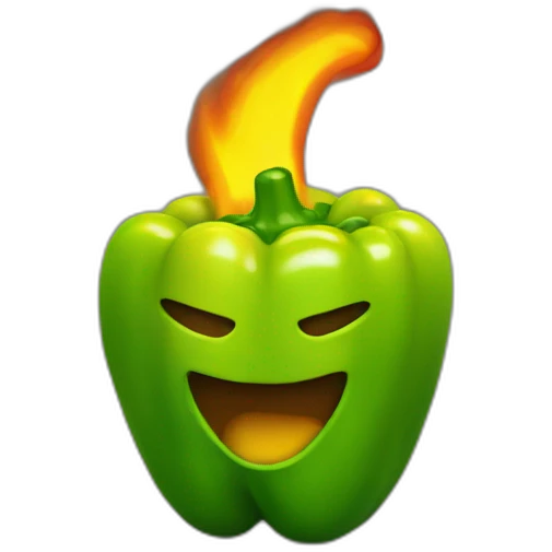 green yellow pepper on Fire emoji