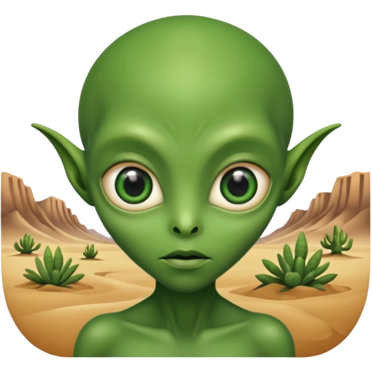 alien living in desert, just face  emoji