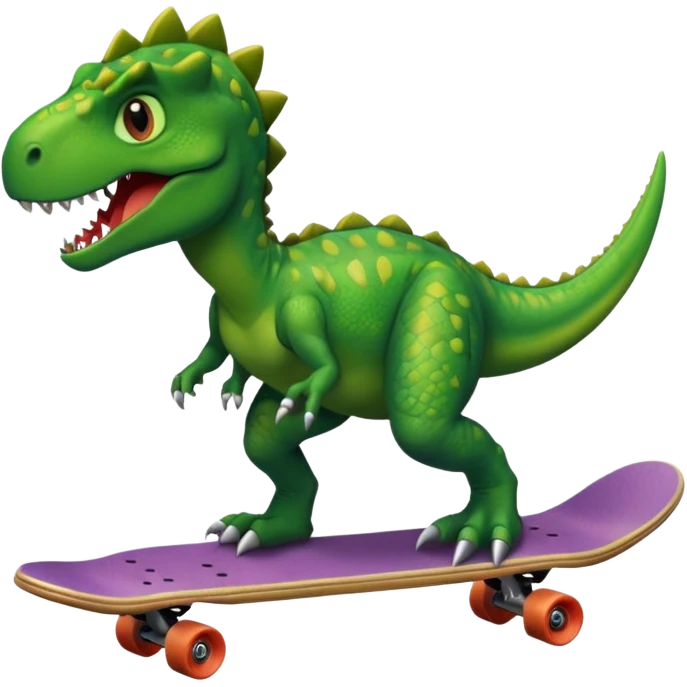 Dinosaur on a skateboard emoji