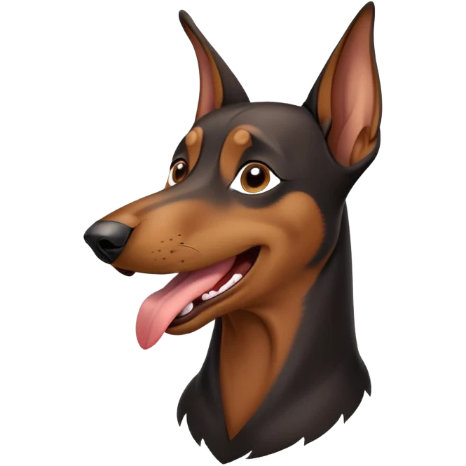 cinematic-cute-yawning-doberman-portrait-emoji,-head-tilted-slightly-with-a-dramatic,-wide-open-yawn,-revealing-a-sleek black and brown fur-with-a-subtle-shimmer,-floppy-ears-slightly-drooping,-round-brown-eyes-barely-open-in-drowsy emoji