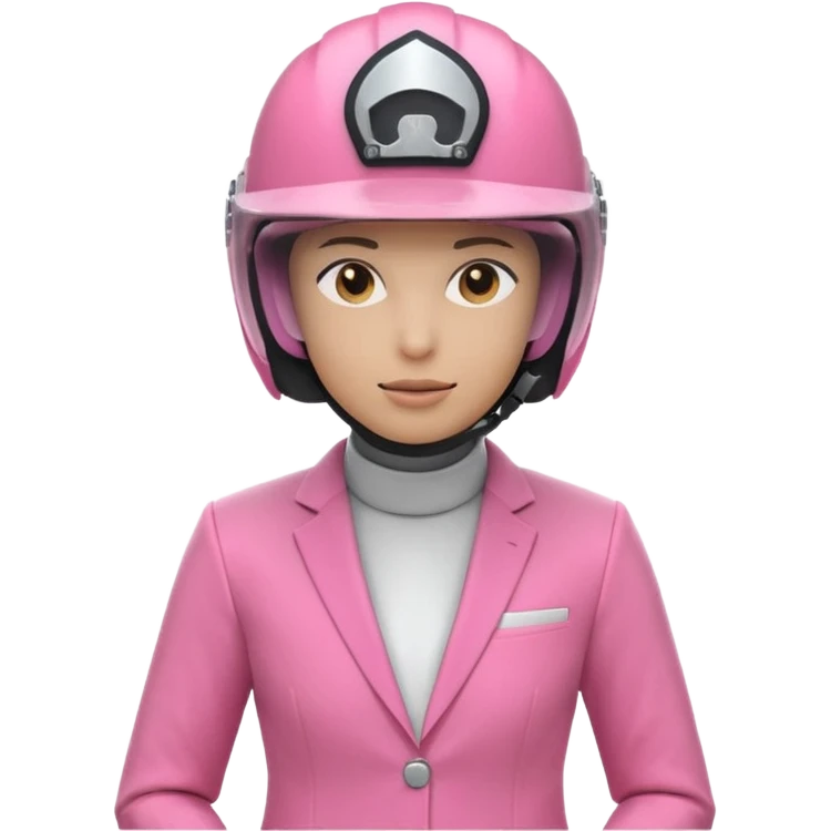 Pink ranger with face covered helmet emoji