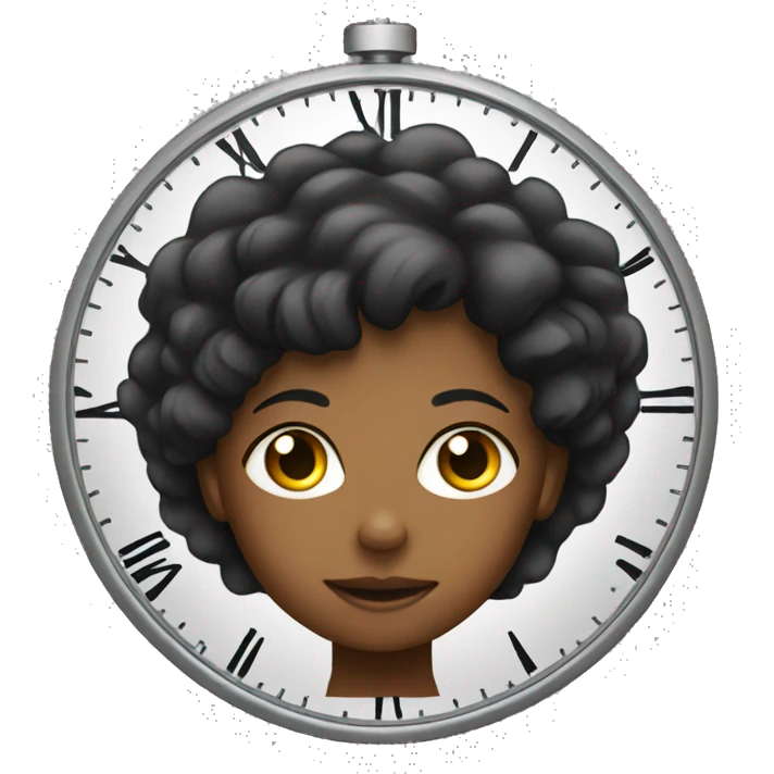 clock with a black girl emoji