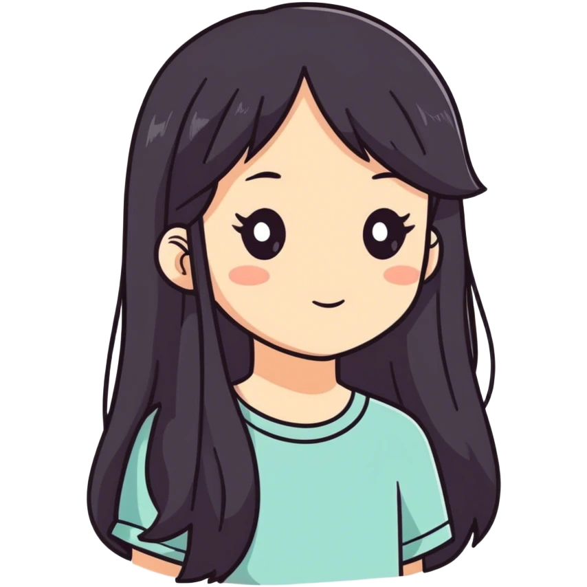 A girl with long dark hair emoji
