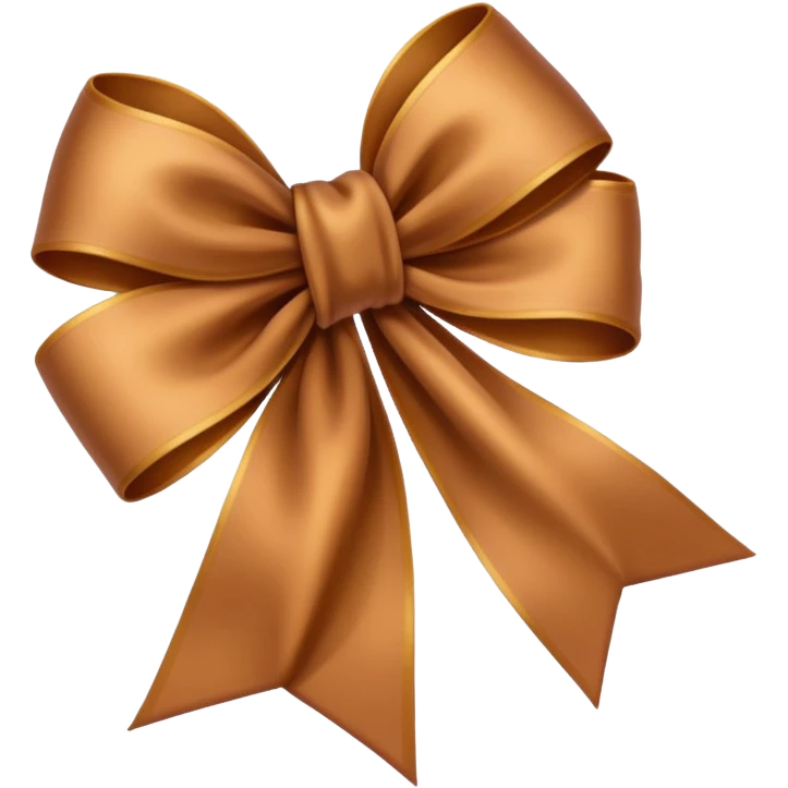 Brown ribbon and white emoji