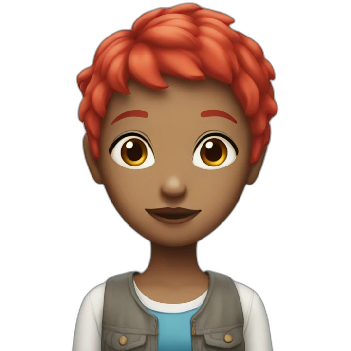 Short blue and red hair girl emoji