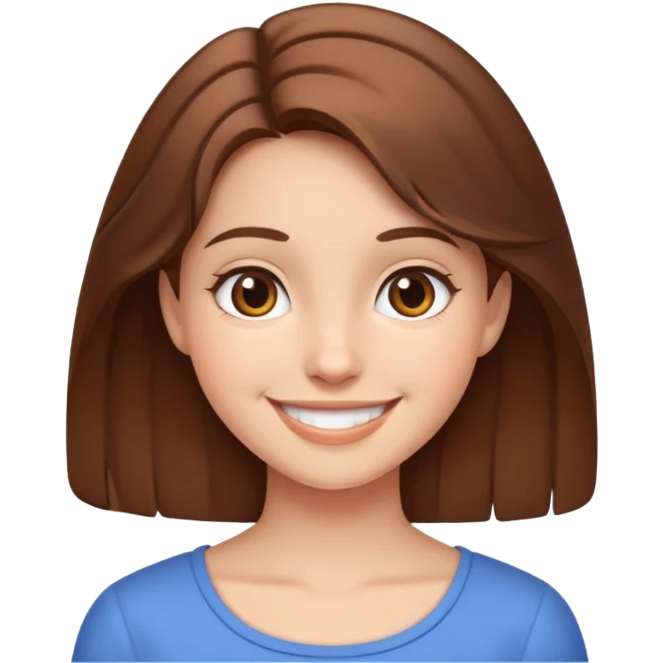 smiling girl with brown hair emoji