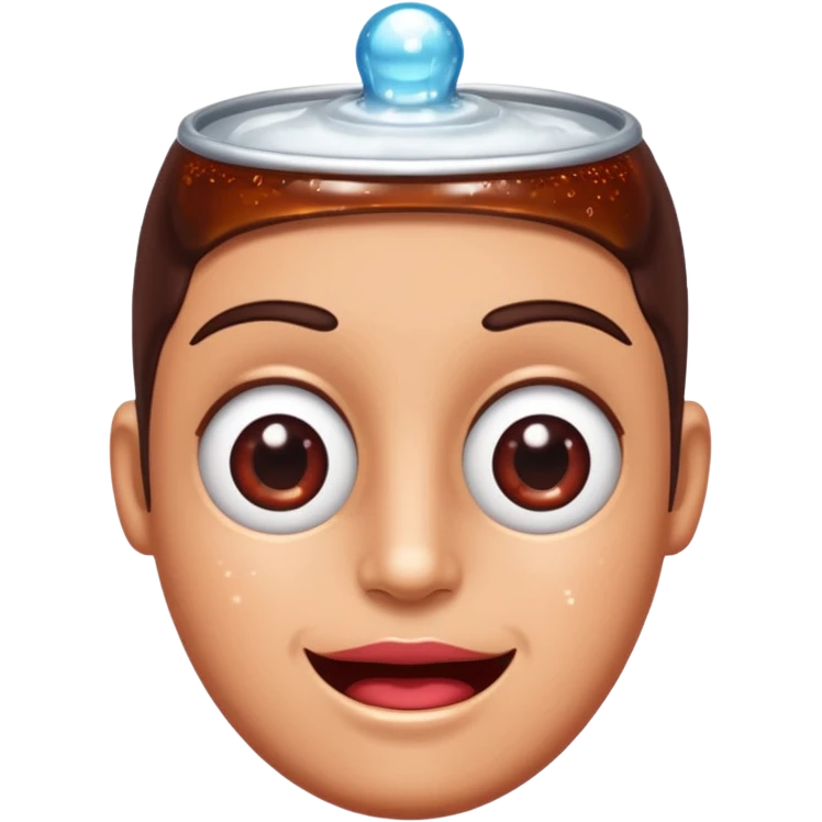 Make me a emoji like the star eyes emoji but instead of stars it’s Dr Pepper emoji