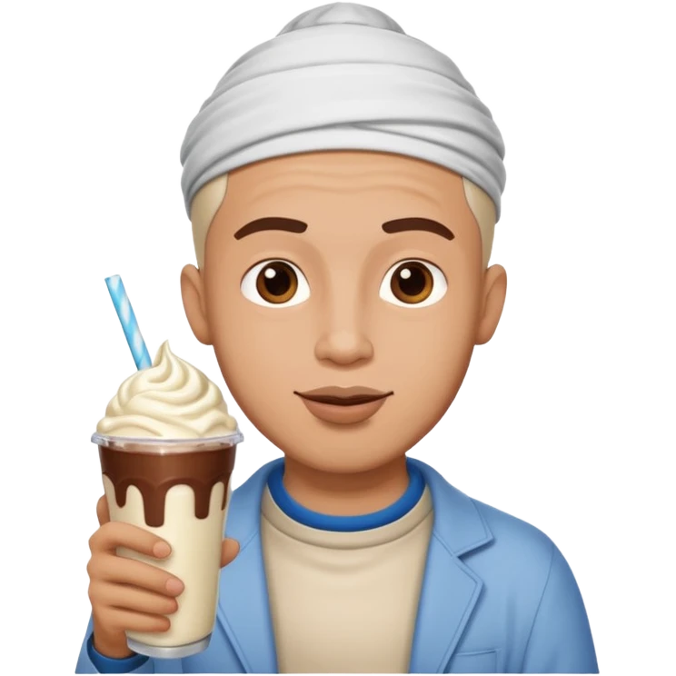 muslim man drinking milkshake emoji