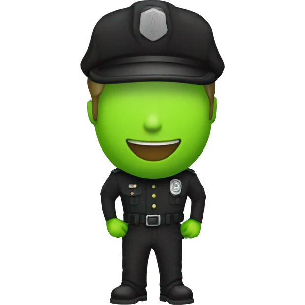 Agente de trânsito usando farda verde limão com calça preta emoji