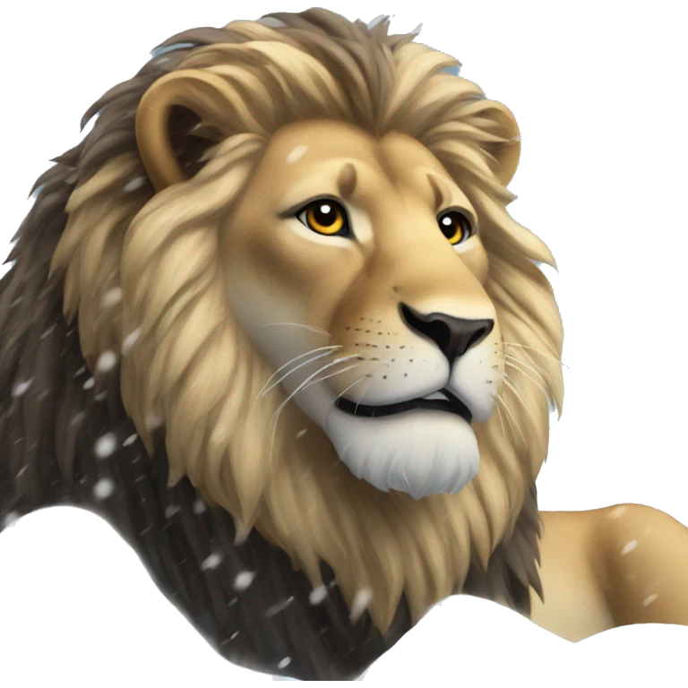 Lion in snow emoji