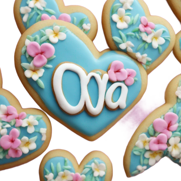 Cookie heart with ohana emoji