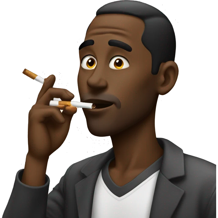 Black man smoking a black and mild emoji