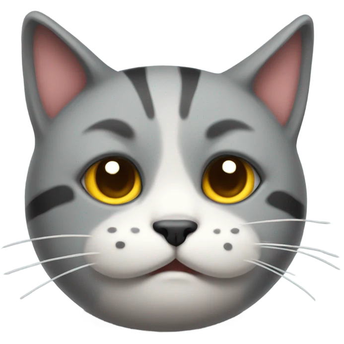 painted cat with sad face and a thermometer in its mouth emoji
