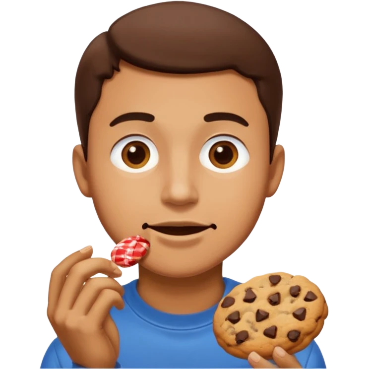 Man eating cookies emoji