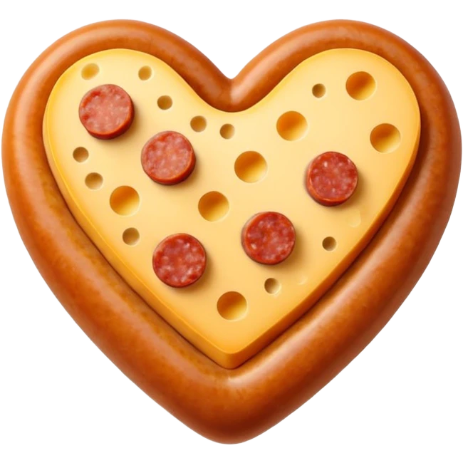 sausage cheese love shape emoji