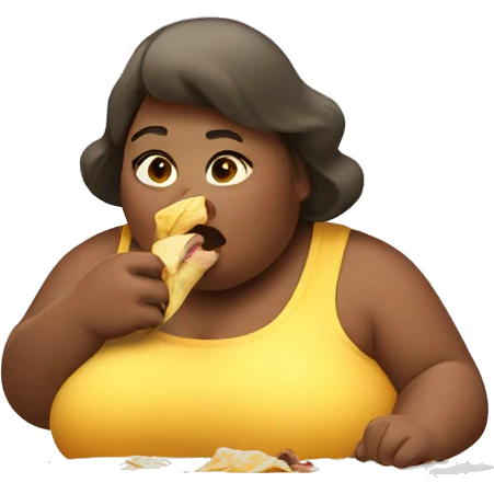 Obese women eating emoji