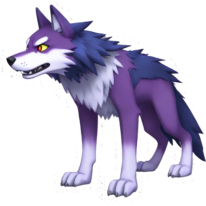 Edgy Colorful Digimon-Fakemon-Wolf full body emoji